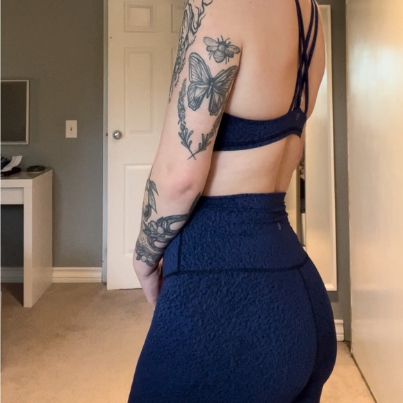 Set-LULULEMON blue & black speckle bra and legging matching set 🖤 - Picture 5 of 5